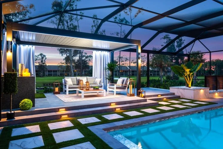 Luxurious Pool Pergola Ideas